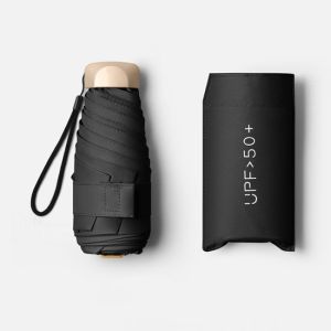 FS Ultra-light Mini Five-fold Umbrella UV Protection Folding Sunshade Dual-use Sunny Umbrella