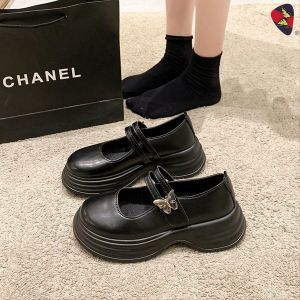 Katerina Fashion Korean Black Shoes Heeled For Women Adjustment Strap #928