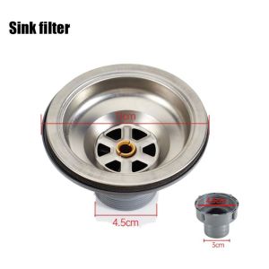 YTRYTWE Corrosion Resistance Basin Drain Easy To Install Simple Structure Sink Filter Accessories Anti Clogging Durable Kitchen Sink Drain Kitchen