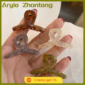 Aryio กิ๊บหนีบผมรูปฉลามเจลลี่ขนาดเล็กสง่างามกิ๊บหนีบผมทรงเรขาคณิตแบบใสทำจากพลาสติกสำหรับผมทรงหางม้าสาวสาวฤดูร้อนเครื่องประดับผม