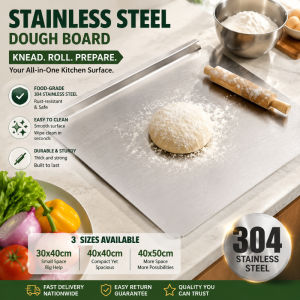 Stainless Steel Dough Board Pastry Board Baking Mat Kneading Board Non Slip Anti Stick Kitchen