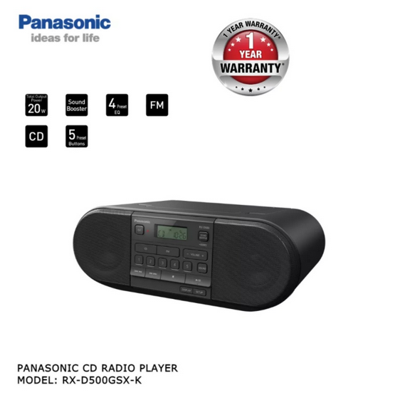 (FREE BUBBLE WRAP) Panasonic RX-D500 CD Radio Player RX-D500GSX-K ...