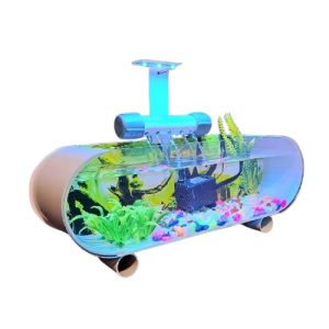 Aquarium Mini Akrilik Fullset dengan Air Terjun – Estetik & Praktis!