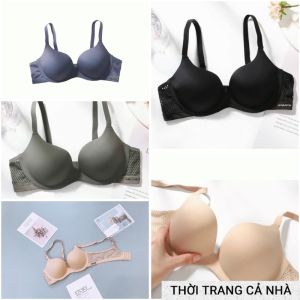 Áo ngực áo lót su không gọng cài 3 mút vừa dây lưng lưới - ANS11