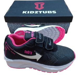 Sepatu Sekolah Anak Perempuan Laki Laki Sepatu Warna Hitam Murah Tali Perekat Rekat Kecil Tanggung Umur 6-10 Tahun PAUD TK SD SMP SMA Kelas 1 2 3 4 5 6 7 8 9 0-KIDZTUBS1352041024