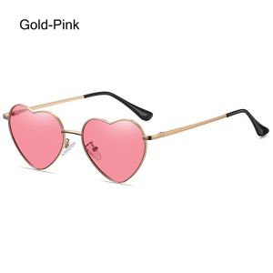 WAPKTY Fashion Metal Frame UV400 Protection Polarized Glasses Women Heart Sunglasses Eyewear Heart-Shaped Glasses