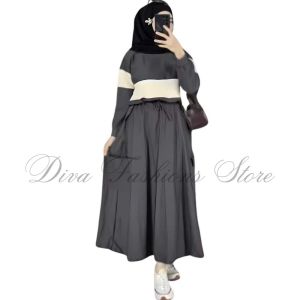 ONE SET JISANA - BAJU SETELAN WANITA KOMBINASI ROK DAN ATASAN BLOUSE - Two-piece Set - COD