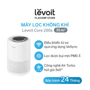 Máy Lọc Không Khí Levoit Core 200S 32m2 | Lõi HEPA 3 lớp lọc bụi mịn - Hẹn giờ - Kết nối app - Đèn ngủ | Hàng Chính Hãng