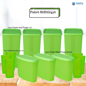 Paket Toples Plastik Segi Tinggi 2.5L/StEtGi436/SEt isi 13pcs
