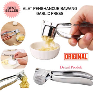 ( BISA COD ) PROMO Alat Penghalus Bawang / Garlic Pressure Cincang Penghalus Bumbu Dapur Jepit Parut / Garlic Press Penghancur Bawang Stainless Steel