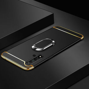 LANLIN For Huawei Nova 5T Phone Case Luxury 3 In 1 Matte Ultra Thin Anti-Scratch Shockproof Electroplated Frame Hard PC Back Cover For Huawei Nova 5T Case With Ring Stand Holder