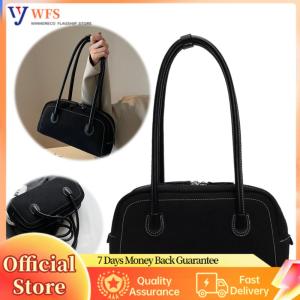 【Flagship】Chic Womens Cross Body Bag Faux Suede with Multi Pocket Design Perfect for Work and Weekend Outings in Classic Black