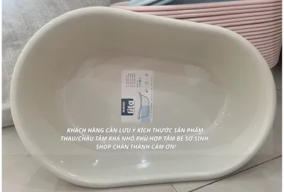 Thau tắm/Chậu tắm nhỏ cho bé sơ sinh dưới 1 Tuổi-Nhựa Hiệp Thành nhựa PP chính phẩm an toàn cho bé ( Dài 595cm x Rộng 405cm x cao 155cm)
