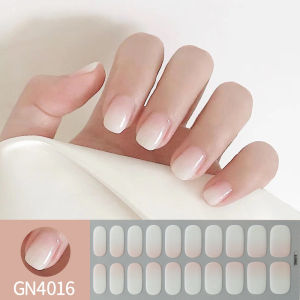 UR SUGAR 18sheets Nude Semi Gel Nail Patch Stickers for UV Lamp Nail art Gel Polish Strips Full Cover Nail Wraps