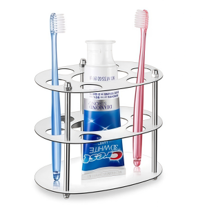 Sincecu Stainless Steel Toothbrush Toothpaste Holder Space-Saving Bathroom Accessories