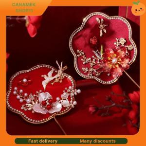 ❣️❣️❣️ Chinese Retro Good Luck Fan Wedding Handheld Flower Fan With Tassels Ancient Delicate Pendant Gifts