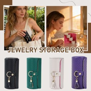 OMQAIO ic Closure 3-Tier Cylindrical Jewelry Organizer Faux Suede-Lined Interior PU Material Jewelry Box Small Jewelry Box Three-layer Design Jewelry Storage Box Travel Accessory