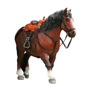 Hand Painted 1/12 Scale Pack Horse Figurine Model Bathorse For Dollhouses Scene Decors And Exhibitions Display Accessory