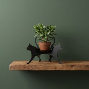 LIANG Dog Shape Display Rack Desk Storage Iron Cat Silhouette Plant Stand Creativity Funny Flower Pot Holder Home