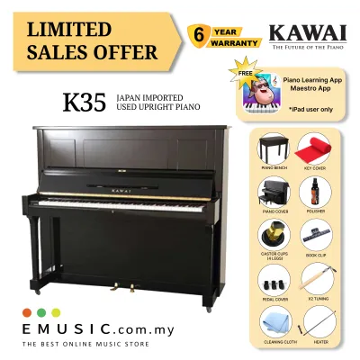 LIMITED OFFER KAWAI NO. K35 - Used Acoustic Upright Piano Japan Imported Local Refurbish Recon Piano (K-35)