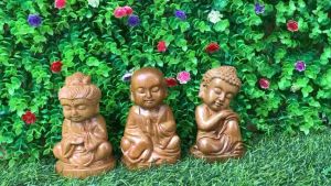 Tượng tiểu tam Phật phong thủy mini  kt 13/7/8