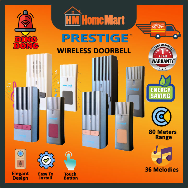 PRESTIGE Wireless Door Bell PLS-DB606W (1 Year Warranty)
