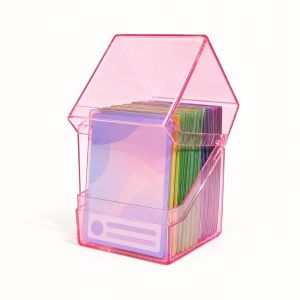 GURUNGMANI Transparent Card Storage Box 100PCS Capacity Acrylic TCG Deck Box Durable Stackable Collectible Card Organizer For TCG Cards