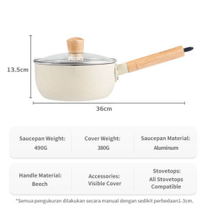 【Simplus x Inssa】 Yukihira Saucepan丨20cm Diameter丨Butter Biscuit Series丨Japanese Non-Stick Cookware丨Baby Food Pot