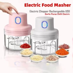 ✅100% Original AMZ Mini Electric Garlic Chopper Meat Grinder Garlic Masher Vegetable Crusher Baby Food Maker