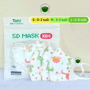 Khẩu trang 5D cho bé 0- 8 tuổi  hộp 10 cái khẩu trang nhiều mẫu mã cho trẻ em
