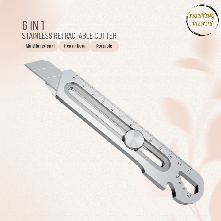 (PRINTING VIEW) 6-in-1 Multifunctional Stainless Retractable Cutter ...