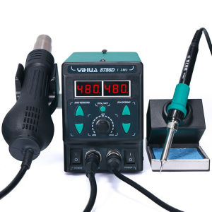 YIHUA 8786D I Upgrade Rework Display SMD Heat Hot Air Soldering Station Welding Hot Disassembly Soldering Station 2-in-1 Smartphone Maintenance Electric Soldering Iron