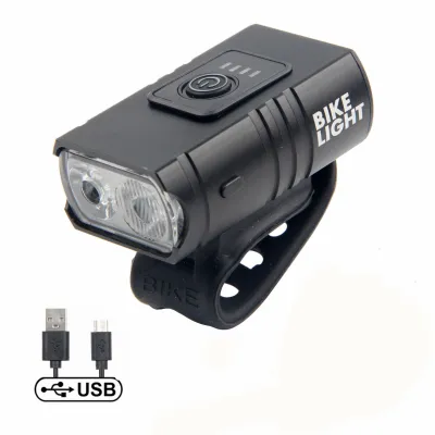 Lampu Depan Sepeda 2 LED T6 1000LM Senter Super Terang Aluminium Waterproof Biking USB Rechargeable 6 Mode 1000 Lumens - BK60