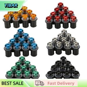 YIBAR 10PCS Motorcycle Windscreen Windshield Fairing Bolt Screw Kit Well Nuts M5 15mm