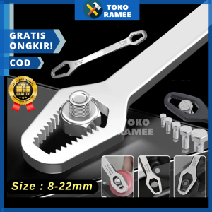 Kunci Ring Pas Universal  8mm - 13mm 14mm - 22mm Set Lengkap Bolak Balik | Kunci Pas Ring Set Kunci Inggris Pengencang Baut Sekrup Sepeda Motor Mobil Multifungsi