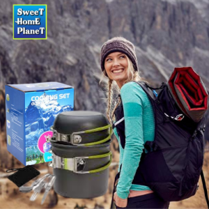 DS-101 Portable Outdoor Camping Cooking Set Anodized Picnic Boiler Cookware Combination Accessories
