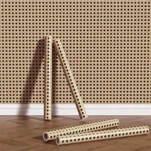 45*100cm Rattan Style Self Adhesive Wallpaper Waterproof Furniture Renovation Wall Stickers