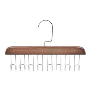 8 Hooks Solid Wood Hanger Bra Hanger Belts Rack 360 Degree Rotation Top Multifunctional Hanger
