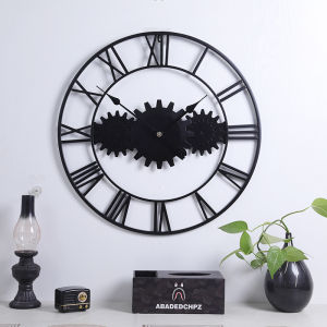 Minimalist Nordic Series Wall Clock Iron Art Hot Sale Vintage Roman Clock Home Living Room Simple and Fashion Retro Creative Decorations 40cm