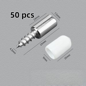 50Sets Self-Tapping Screws Cabinet Laminate Support Shelf Pins With Non-Slip Sleeve Partition Nail​