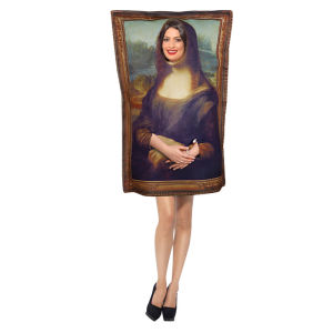 เครื่องแต่งกายสำหรับงานปาร์ตี้ฮาโลวีนคอมโพสิต Sponge Spoof Mona Lisa Mural Womens Costume Event Performance Clothes
