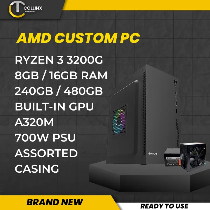 [ COMPLETE PC SET ] AMD RYZEN 3 3200G CPU Desktop Package with Built-in ...