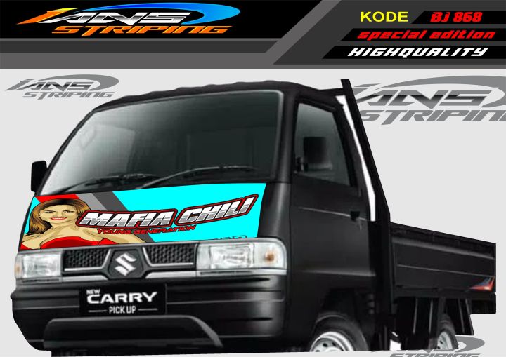 STIKER DECAL KAP DEPAN MAFIA CHILI MOBIL L300 / STIKER KABIN DEPAN MOBIL CARRY PICK UP / STICKER TERBARU GRANMAX