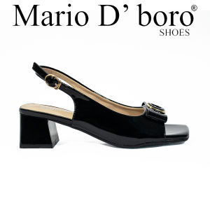 Mario D Boro Womens Chic Block Heel Patent Leather Mules in Black/Maroon LY 28145 C65