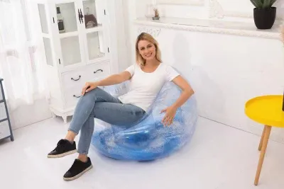 Inflatable Seat Gold Holographic Glitter- Comfortable & Convenient Furniture for Home Dorm Parties & Events - 100% Waterproof