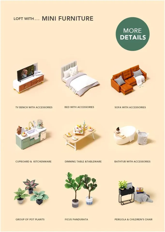 Miniature Dollhouse with Dust Cover floor Series Promo Price