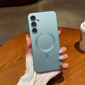 Lens Glass Matte Soft Silicone Phone Case For Samsung Galaxy S25 Ultra S24 Plus S23 S22 S21 FE Magsafe Magnetic Cover Funda