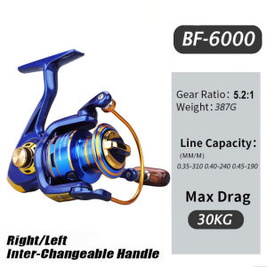 CORALOV SHIMANO Reel Pancing BF1000-7000 Power Handle Spinning Laut Pancing Metal Spool Pancing Max Drag 30KG