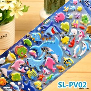 [COD] yixiayun Shark Dolphin Fish Stereo Bubble Sticker Diary Sticker Decor Stationery Stickers