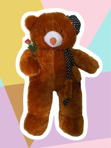 Boneka Teddy Bear Jumbo Syal Mawar /boneka beruang murah